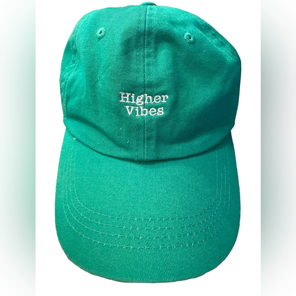 HIGHER VIBES Green Vibe Health Bar Strap Back Baseball Hat Love Yourself
